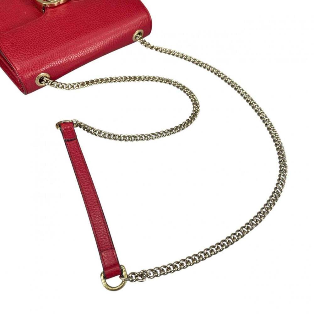 GUCCI Red Leather Shoulder Bag - Picture 9 of 16